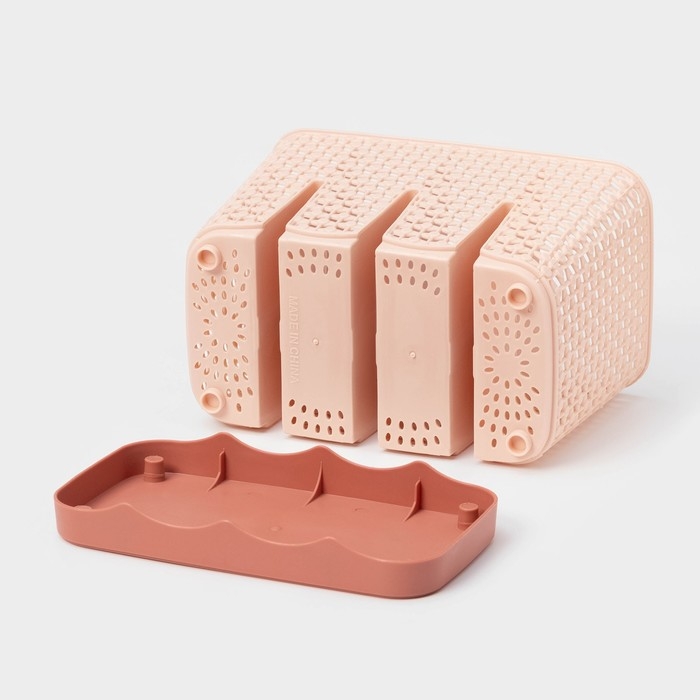 Сушилка для столовых приборов Доляна &laquo;Геш&raquo;, 4 отделения, 17,5&times;10,5&times;12 см, цвет МИКС