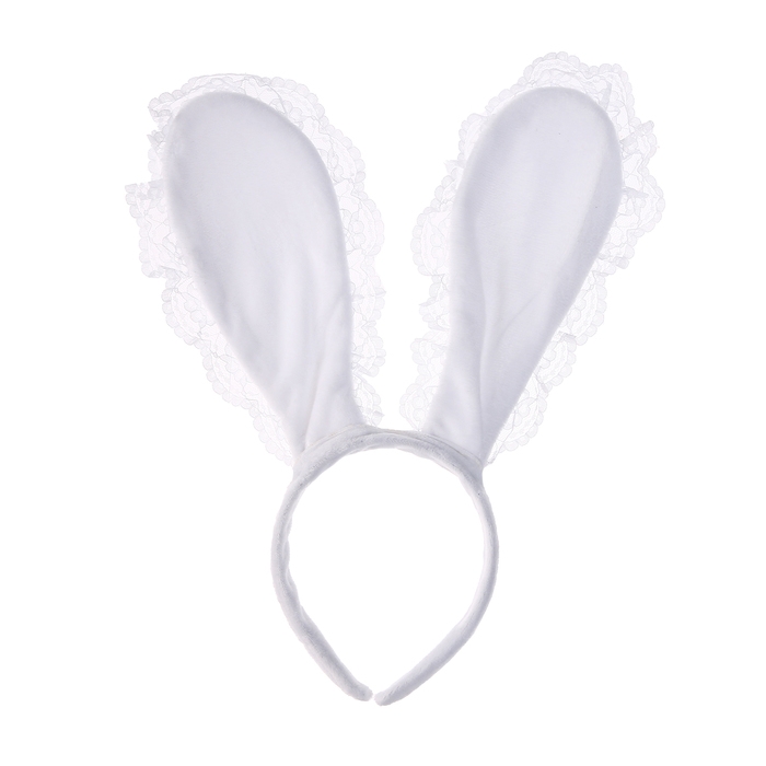 Карнавальный ободок «Зайка» с кружевом, МИКС Карнавальный ободок «Зайка» с кружевом, МИКС