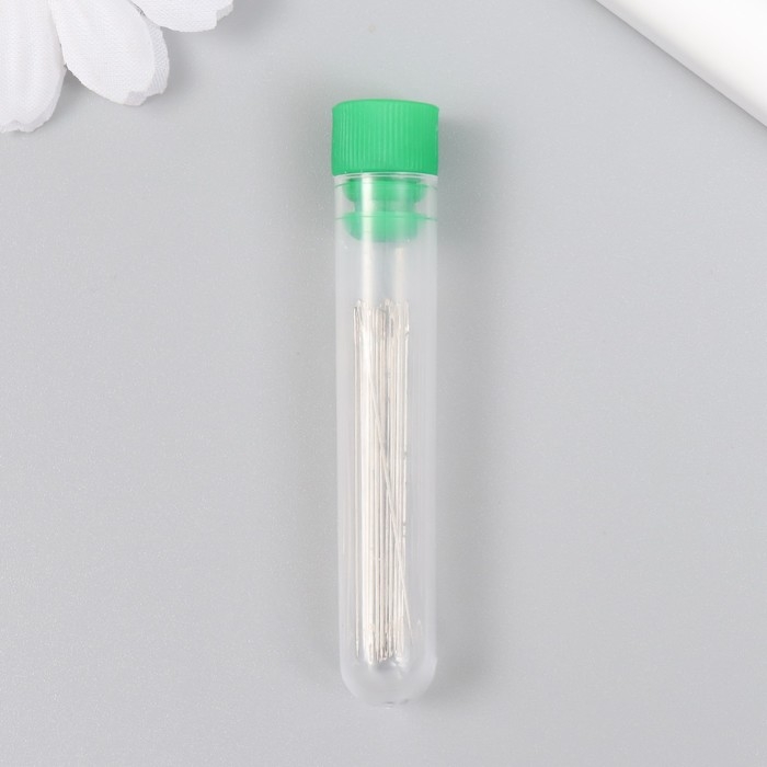 Иглы для бисера металл в пластиковой коробке набор 25 шт &Oslash; 0,6 мм