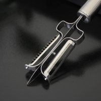 Овощечистка Доляна &laquo;Металлик&raquo;, двухсторонняя, 20,5 см, цвет серебристый