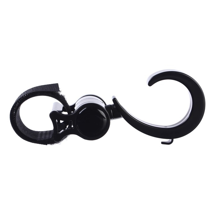 Крючок для сумок на коляску, пластиковый, вращается на 360°, на липучке, цвет черный Крючок для сумок на коляску, пластиковый, вращается на 360°, на липучке, цвет черный