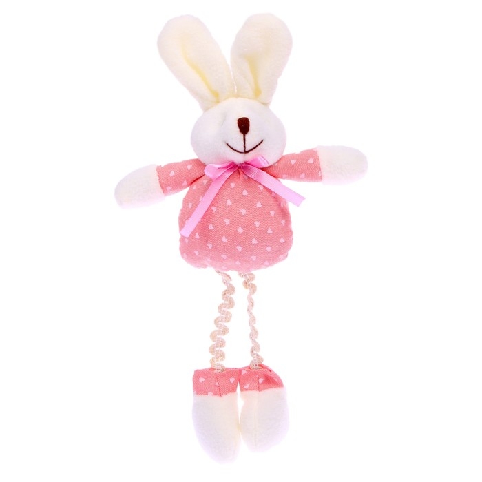 Мягкая игрушка &laquo;Зайка с бантом&raquo; на подвесе, цвет МИКС