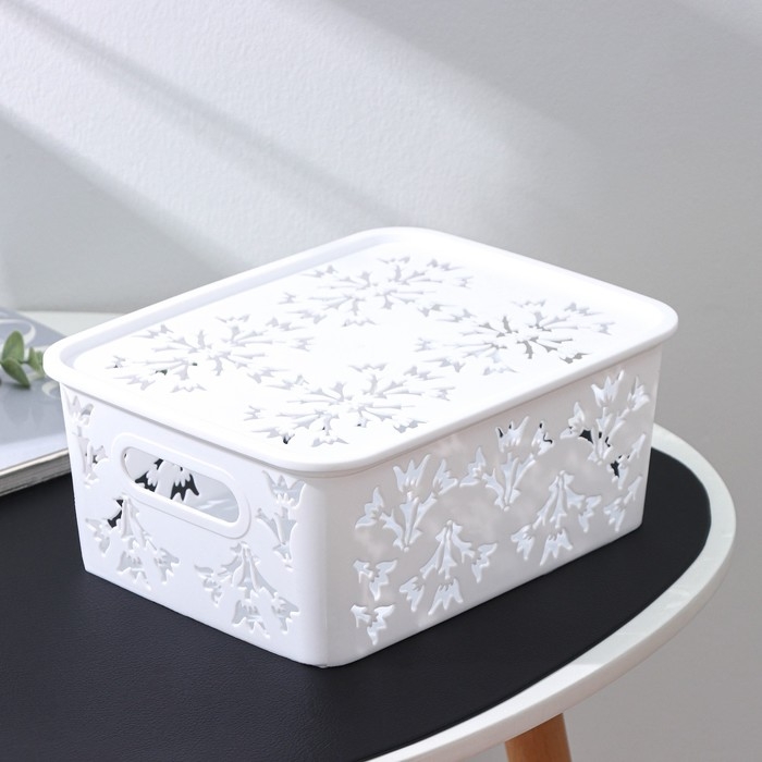 Контейнер для хранения с крышкой &laquo;Колокольчики&raquo;, пластик, 25,5&times;20&times;11 см, цвет МИКС