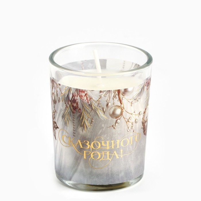 Новогодняя свеча с калькой «Новый год: Сказочного года», аромат корица,5х6х5 см Новогодняя свеча с калькой «Новый год: Сказочного года», аромат корица,5х6х5 см