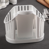 Подставка для столовых приборов 3-х секционная, цвет белый Подставка для столовых приборов 3-х секционная, цвет белый