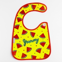 Нагрудник для кормления &laquo;Арбузики&raquo; непромокаемый на липучке, с карманом