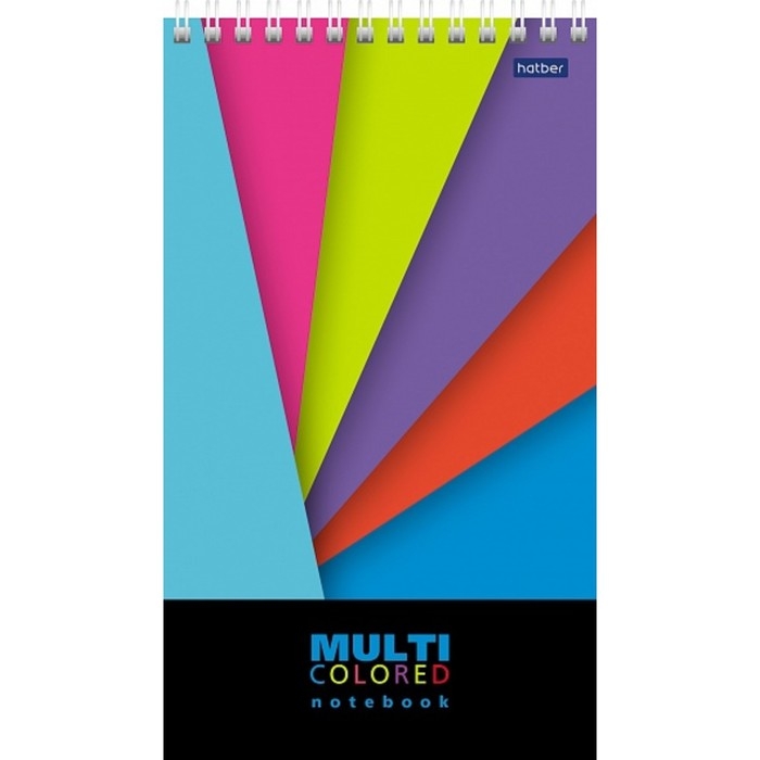 Блокнот А5, 60 листов в линейку, на гребне Блокнот А5, 60 листов в линейку, на гребне "Multicolor", пластиковая обложка, твёрдая подложка, блок 80г/м2, 2В МИКС