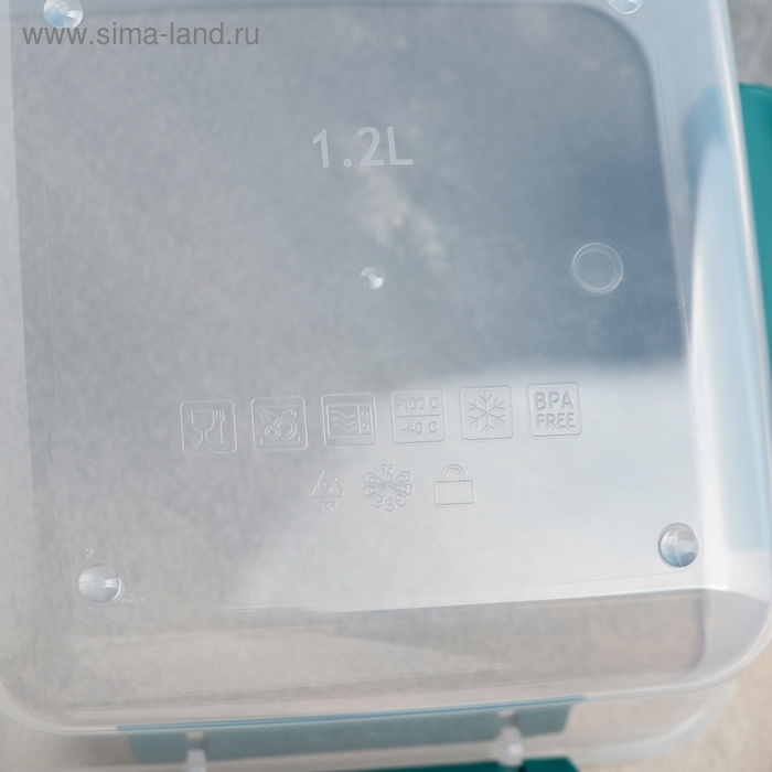 Контейнер пищевой герметичный Butterfly, 1,2 л, пластик, прозрачный, крышка МИКС