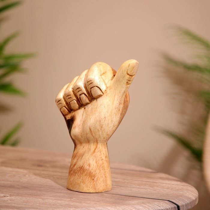 Сувенир "Палец вверх" дерево 12х6х25 см
