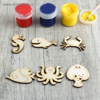 Набор заготовок для творчества «Морские животные», 6 шт Набор заготовок для творчества «Морские животные», 6 шт