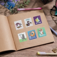 Наклейки-стикеры, набор,&laquo;Лайки от котика&raquo;, 6 х 7 см, 50 шт