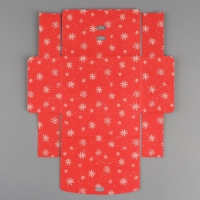 Коробка подарочная новогодняя складная двухсторонняя &laquo;Новогоднее окно&raquo;, 16.5 х 12.5 х 5 см, БЕЗ ЛЕНТЫ, Новый год