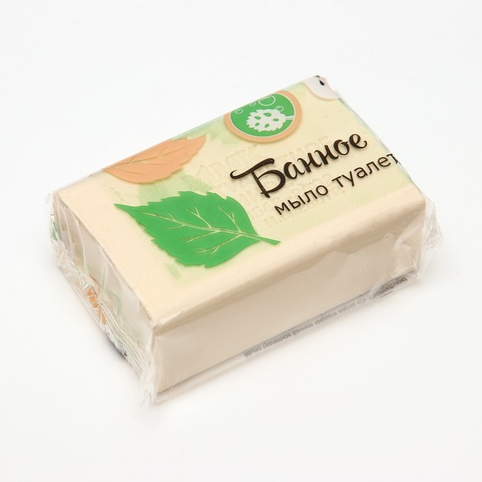 Мыло туалетное 200 гр. Мыло туалетное 200 гр. "Банное" в цветной обертке флоупак марки Ординарное