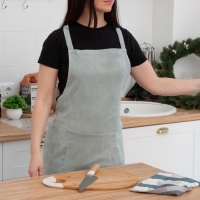 Фартук Этель «Классика» цвет зелёный 65х80см, 100%пэ, велюр Фартук Этель «Классика» цвет зелёный 65х80см, 100%пэ, велюр