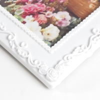 Фоторамка пластик 10х15 см "Растительный узор" белая 17х22 см Фоторамка пластик 10х15 см "Растительный узор" белая 17х22 см