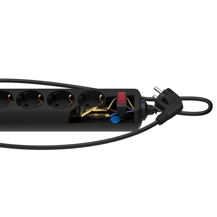 Сетевой фильтр Сетевой фильтр "ФОТОН" SP 10-55ES, 5 м, 5 розеток, 10 А, с выкл, с з/к, черный