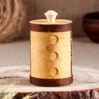 Туес "Бабочки в цветах", круглый, 9х9х15 см, береста Туес "Бабочки в цветах", круглый, 9х9х15 см, береста