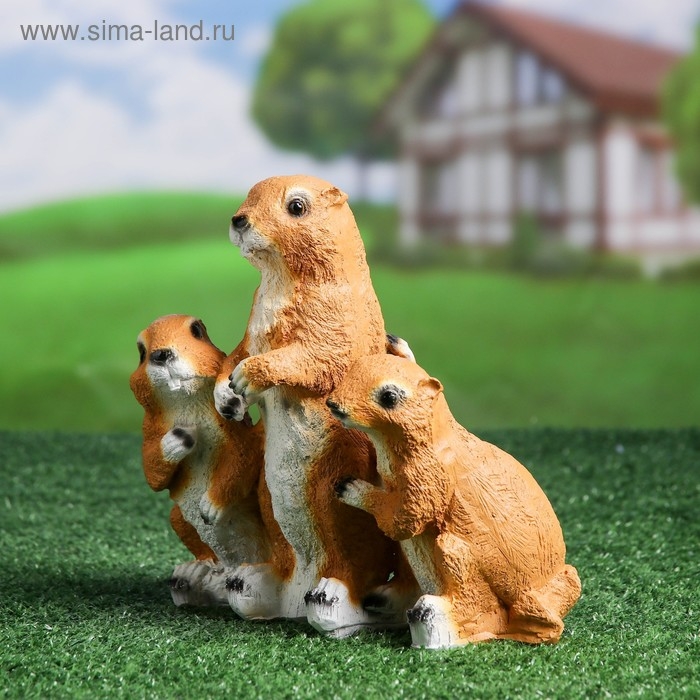 Садовая фигура Садовая фигура "Суслики с табличкой" 22см