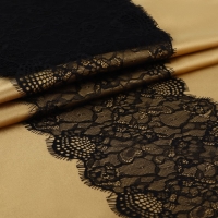 Кружево реснички, 190 мм &times; 3 &plusmn; 0,5 м, цвет чёрный