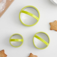 Набор форм для печенья KONFINETTA «Круг», 7×4,5 см, 3 шт, цвет МИКС Набор форм для печенья KONFINETTA «Круг», 7×4,5 см, 3 шт, цвет МИКС