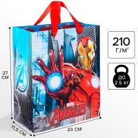 Пакет подарочный "Железный человек" 23х27х11.5 см, упаковка, Мстители