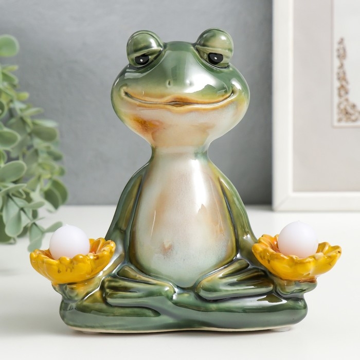 Сувенир керамика свет Сувенир керамика свет "Лягушонок и дзен" МИКС 13х7х13 см