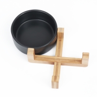 Миска керамическая на подставке 450 мл 13 х 5 см, чёрная Миска керамическая на подставке 450 мл 13 х 5 см, чёрная