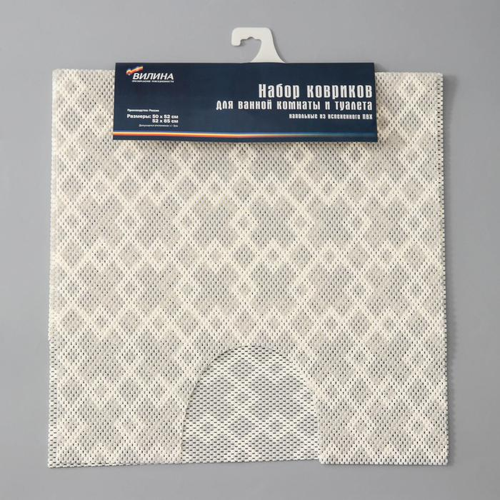 Набор ковриков для ванны и туалета, 2 шт: 50×52, 50×85 см, ПВХ Набор ковриков для ванны и туалета, 2 шт: 50×52, 50×85 см, ПВХ