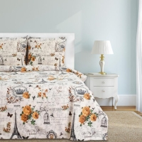 Постельное бельё "Этель" дуэт Парижские сезоны 143х215 см - 2 шт., 240х220 см, 70х70 см - 2 шт., 100% хлопок, бязь 125 г/м&sup2;