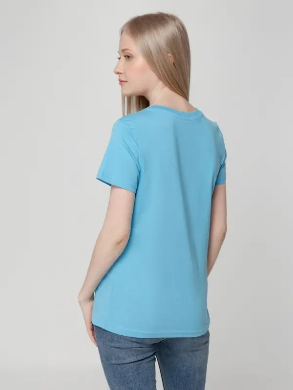Футболка женская T-bolka Lady голубая, размер S