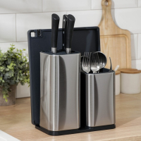 Подставки для ножей и столовых приборов Magistro &laquo;Металлик&raquo;, в комплекте с доской