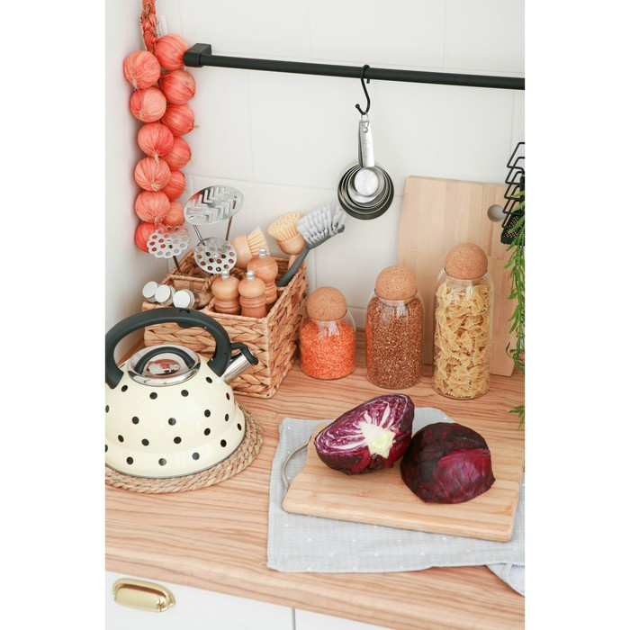 Банки стеклянные для хранения сыпучих продуктов Magistro &laquo;Эко&raquo;, 3 предмета: 450/700/1000 мл, с пробковой крышкой