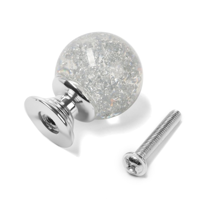 Ручка кнопка CAPPIO PK106, D=25 мм, пластик, цвет хром