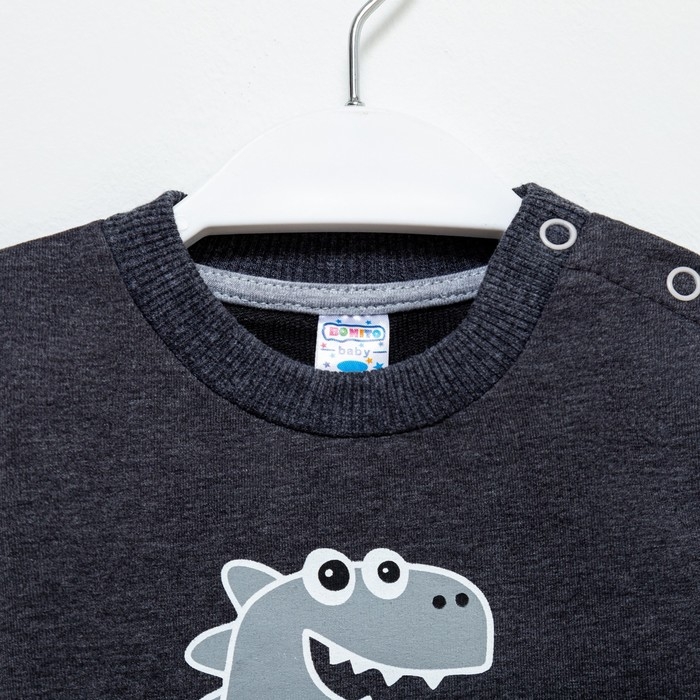 Свитшот детский, цвет тёмно-серый, рост 68 см