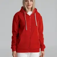 Толстовка на молнии с капюшоном Unit Siverga Heavy красная, размер M
