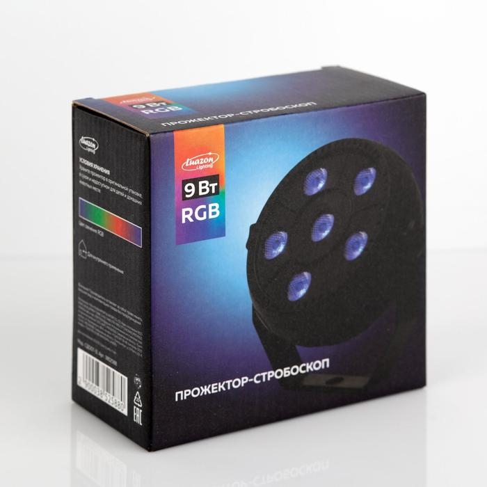 Прожектор PAR для сцены 6 × 1.5 Вт, свечение RGB, 220 В Прожектор PAR для сцены 6 × 1.5 Вт, свечение RGB, 220 В