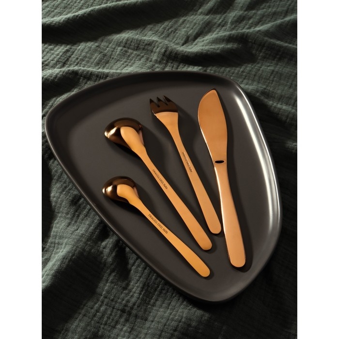 Столовые приборы из нержавеющей стали Magistro Aqua, 4 предмета, цвет бронзовый Столовые приборы из нержавеющей стали Magistro Aqua, 4 предмета, цвет бронзовый