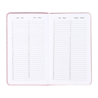 Планинг карманный недатированный 80 листов, 100х170мм, deVENTE.Elizabeth, твердая обложка кожзам с поролоном, хлястик, блок 70, розовый Планинг карманный недатированный 80 листов, 100х170мм, deVENTE.Elizabeth, твердая обложка кожзам с поролоном, хлястик, блок 70, розовый