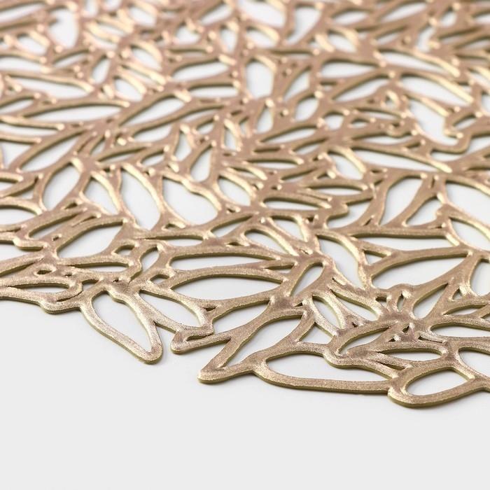 Салфетка сервировочная на стол «Манифик», d=38 см, цвет золотой Салфетка сервировочная на стол «Манифик», d=38 см, цвет золотой