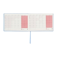 Еженедельник датированный 2025 года, 181х127 мм, 64 листа ESCALADA, мягкая обложка из искусственной кожи, блинтовое тиснение, кремовый блок 70 г/м&sup2;, голубой