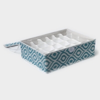 Органайзер для хранения белья Доляна «Лагуна», 24 ячейки, 38×30×10 см, цвет бирюзовый Органайзер для хранения белья Доляна «Лагуна», 24 ячейки, 38×30×10 см, цвет бирюзовый