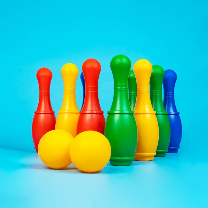 Боулинг цветной: 9 кеглей, 2 шара Боулинг цветной: 9 кеглей, 2 шара