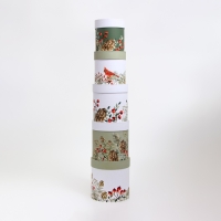 Набор шляпных коробок 5 в 1 &laquo;Счастливого Нового года&raquo;, 23 х 23 &mdash; 15 х 15 см