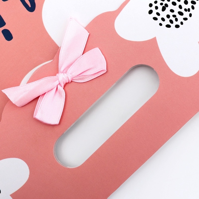 Подарочная коробка-пакет, упаковка с вырубной ручкой, "Весна" , 24 х 12 х 31 см