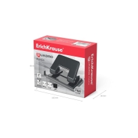 Дырокол ErichKrause Quadro, до 20 листов, диаметр прокола 6 мм, расстояние между проколами 80 мм, черный Дырокол ErichKrause Quadro, до 20 листов, диаметр прокола 6 мм, расстояние между проколами 80 мм, черный