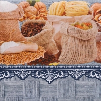 Клеёнка на стол на тканевой основе &laquo;Урожай&raquo;, ширина 137 см, рулон 20 м, толщина 0,22 мм