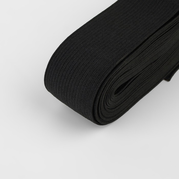 Резинка вязаная, 30 мм, 10 &plusmn; 0,5 м, цвет чёрный