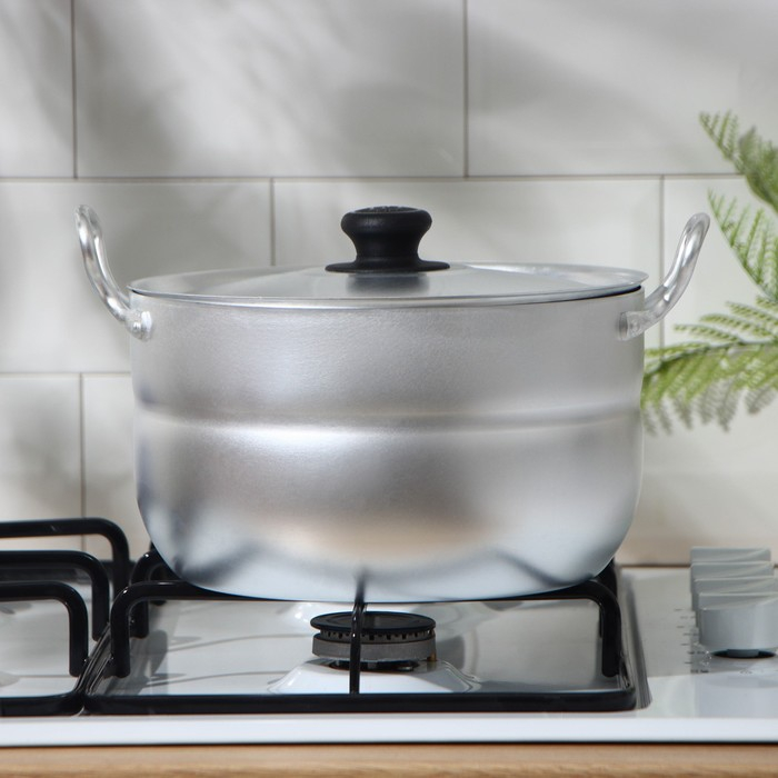 Кастрюля алюминиевая, 4.5 л, металлическая крышка Кастрюля алюминиевая, 4.5 л, металлическая крышка