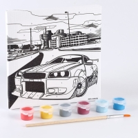 Картина по номерам для детей &laquo;Тачка в мегаполисе&raquo;, 15 х 15 см