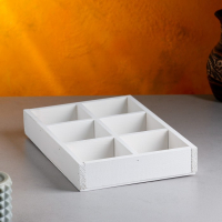 Кашпо деревянное 28×19×5 см "Six, 6 ячеек", белый Дарим Красиво Кашпо деревянное 28×19×5 см "Six, 6 ячеек", белый Дарим Красиво